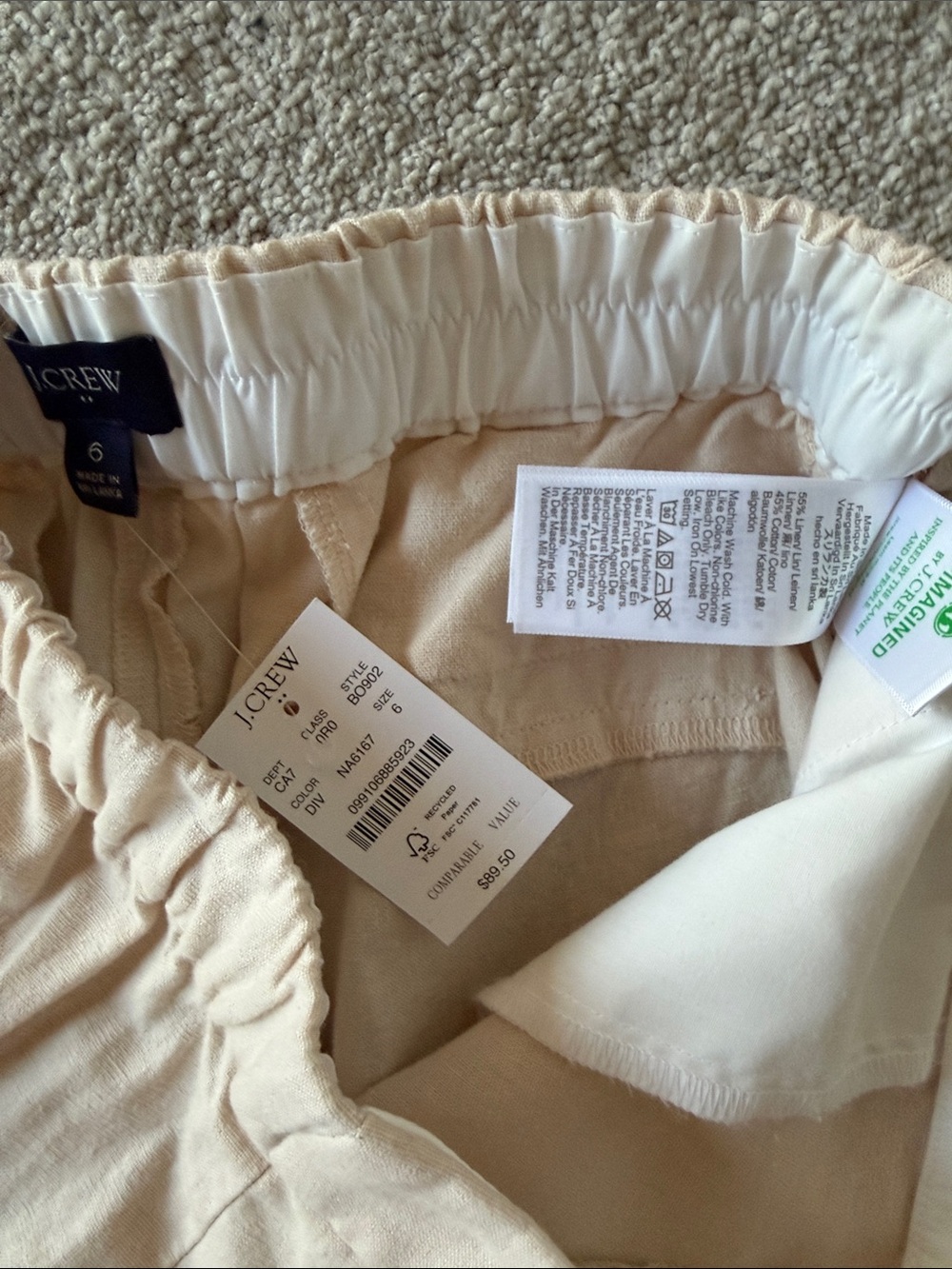 J. Crew Beige Elastic-Waist Pants - Picture 10 of 14